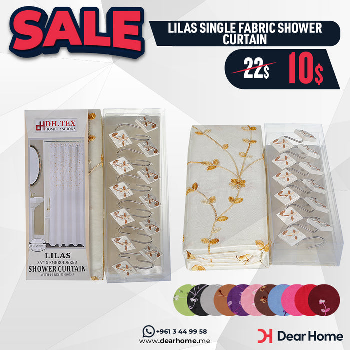 Lilas Single Fabric Shower Curtain