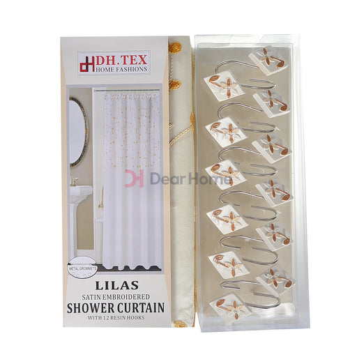 Lilas Single Fabric Shower Curtain Beige Bathware