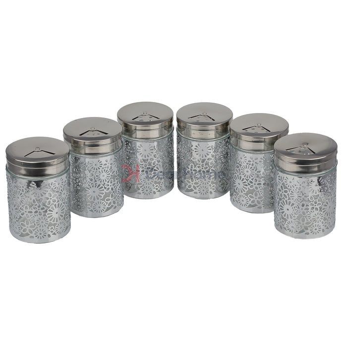 Stainless Flower Large Spice Shaker 6 Pcs Kitchenware