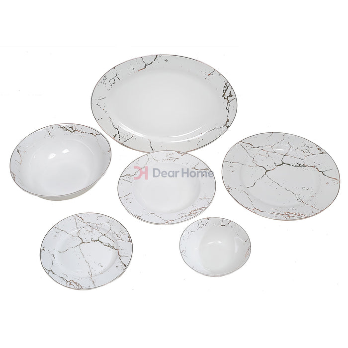 White Marble 26Pcs Dinner Set