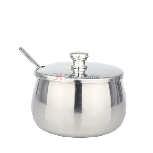 Stainless Medium Sugar Pot With Spoon Kitchenware