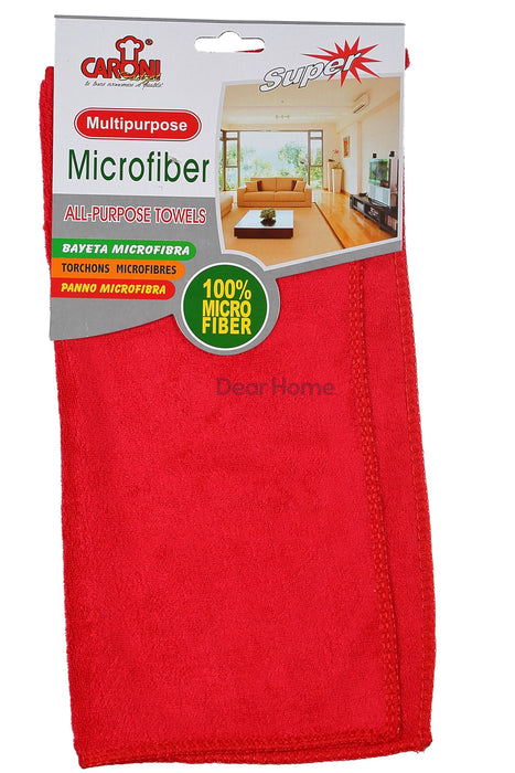 Velour Microfibre Towel 30*30Cm 1Pc Red Houseware