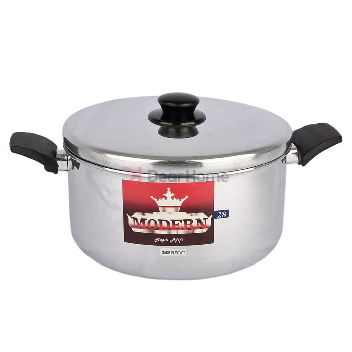 Modern Aluminium 28Cm Pot With Lid Kitchenware