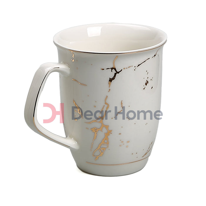 WHITE AND GOLD MARBLE DELUXE MUG