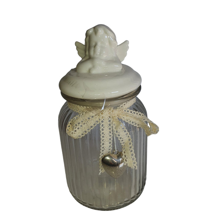 OD108- LARGE GLASS JAR ANGEL DESIGN