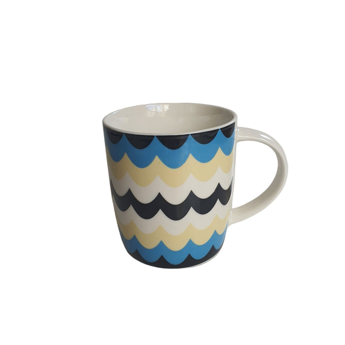 OD133- BLUE WAVE PORCELAIN MUG