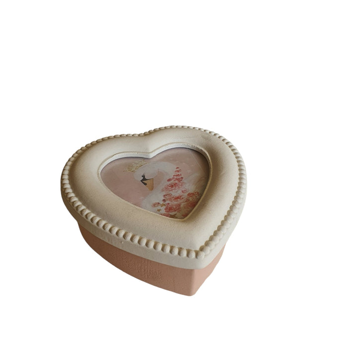 OD83- HEART SHAPE PINK WOOD BOX