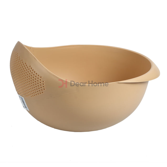 Plastic Rice Strainer Beige Kitchenware