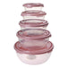 Plastic 5Pcs Round Food Storage Set Pink Kitchenware