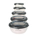 Plastic 5Pcs Round Food Storage Set Dark Gray Kitchenware