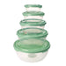 Plastic 5Pcs Round Food Storage Set Aqua Kitchenware