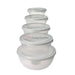 Plastic 5Pcs Round Food Storage Set White Kitchenware