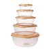 Plastic 5Pcs Round Food Storage Set Beige Kitchenware