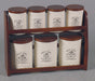 Porcelain 7 Pcs Spice Set On Wood Stand 405 / Dark Cherry Kitchenware