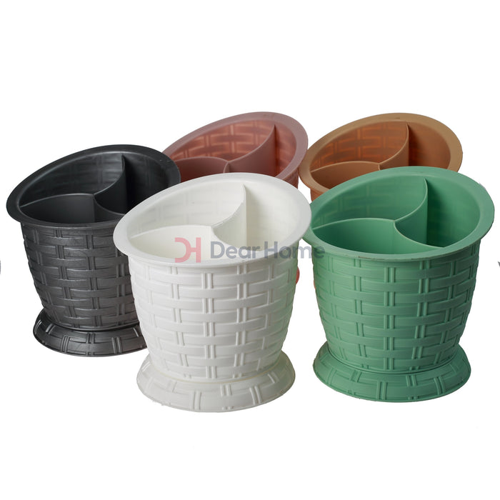 Plastic Rattan Cutlery Holder Kitchenware