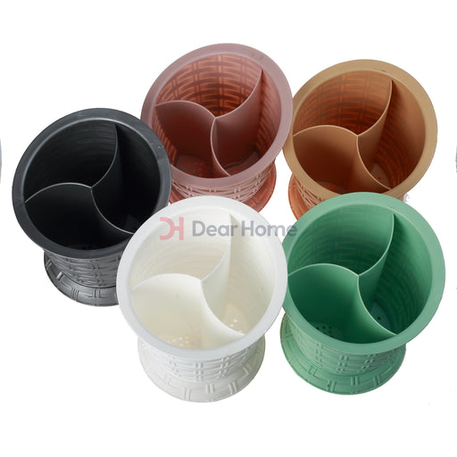 Plastic Rattan Cutlery Holder Kitchenware