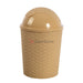 Plastic Rattan Round Dustbin Beige Bathware