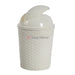 Plastic Rattan Round Dustbin White Bathware