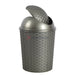 Plastic Rattan Round Dustbin Gray Bathware