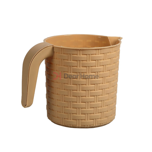 Plastic Rattan Small Bucket Beige Houseware