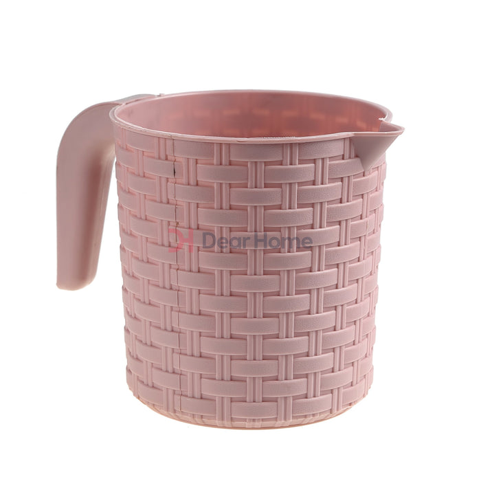 Plastic Rattan Small Bucket Pink Houseware