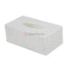 Plastic Rattan Tissue Box White Bathware