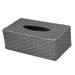 Plastic Rattan Tissue Box Gray Bathware