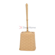 Plastic Rattan Toilet Brush Beige Bathware