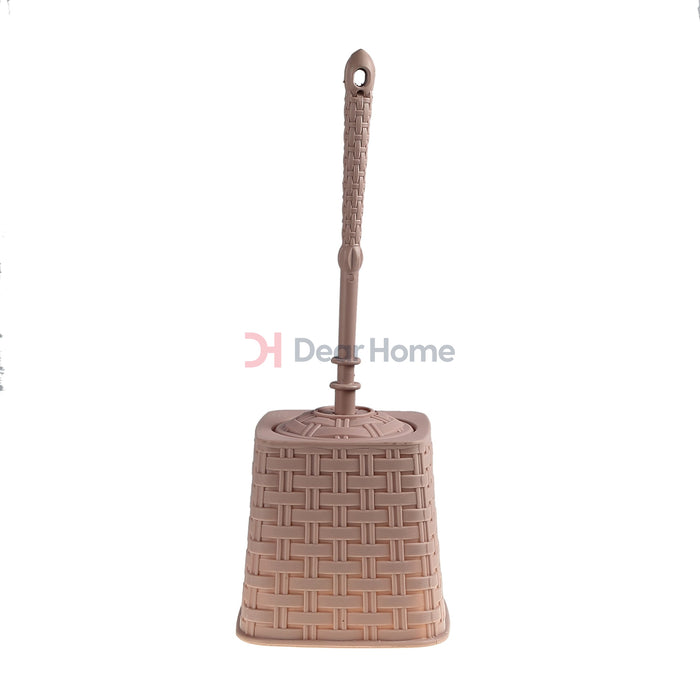 Plastic Rattan Toilet Brush Pink Bathware