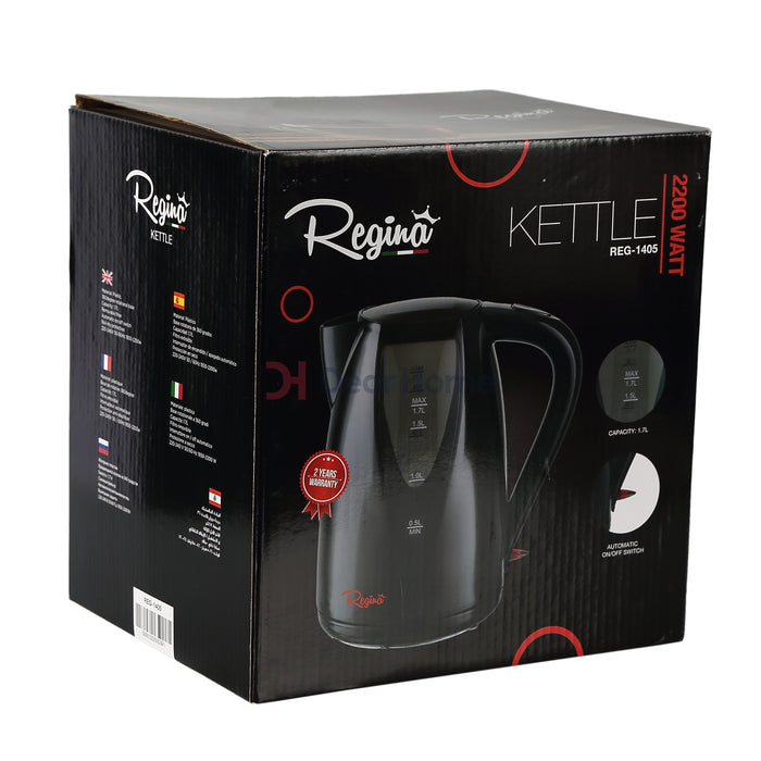 Regina Black Water Kettle 1.7L 2200W Electric