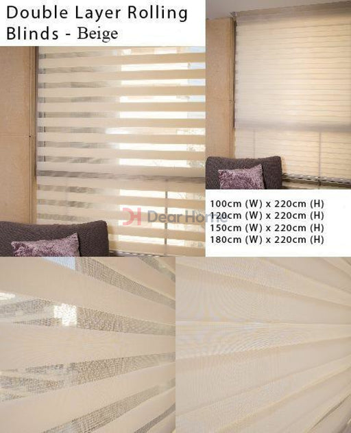 Double Layer Rolling Curtain 220*120Cm Houseware