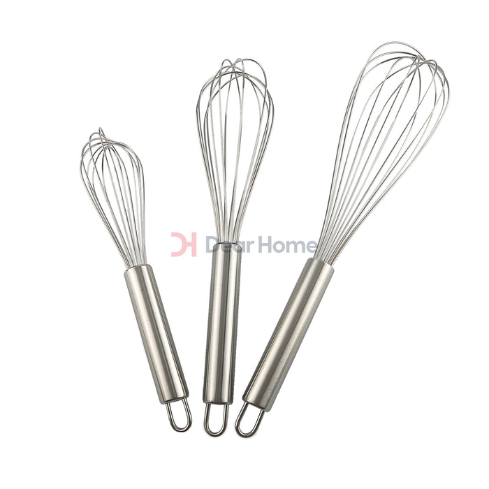 Stainless 3Pcs Whisk Set 21+27+31Cm Kitchenware