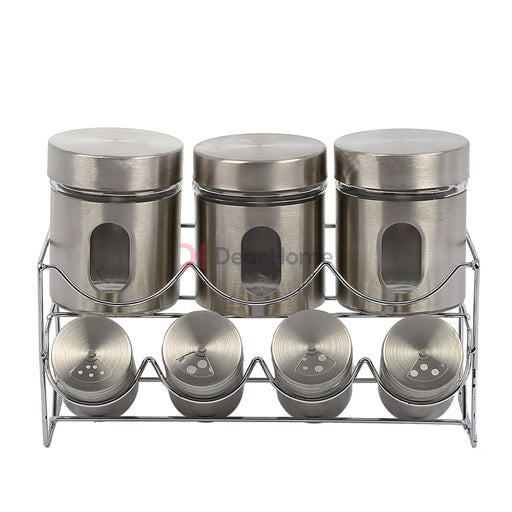 Stainless 7 Pcs Spice Set With Stand Kitchenware