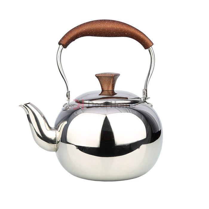 Stainless Tea Kettle Granite Handle 1.0L Brown Kitchenware