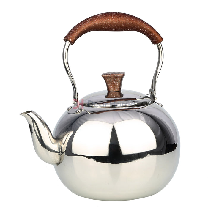 Stainless Tea Kettle Granite Handle 1.5L Brown Kitchenware