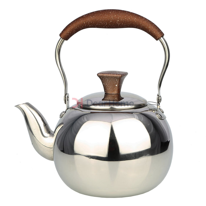 Stainless Tea Kettle Granite Handle 2.0L Brown Kitchenware