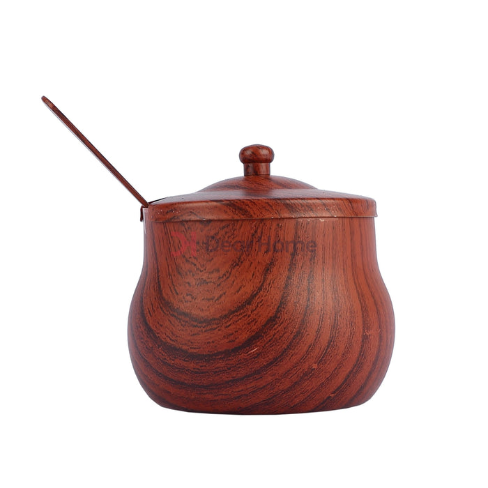 Stainless Wooden Look 5Oz Sugar Pot Kitchenware