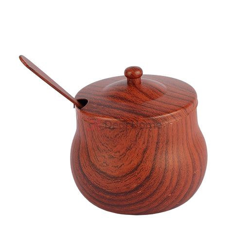 Stainless Wooden Look 5Oz Sugar Pot Kitchenware