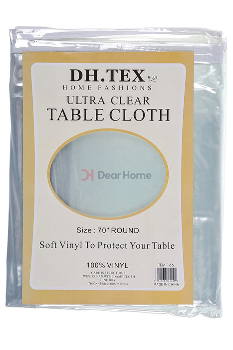 Clear Pvc Table Cloth Round 180Cm White Houseware