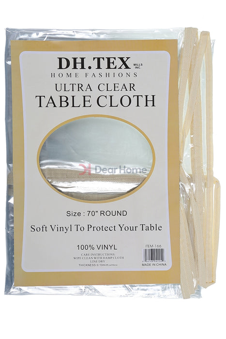 Clear Pvc Table Cloth Round 180Cm Beige Houseware