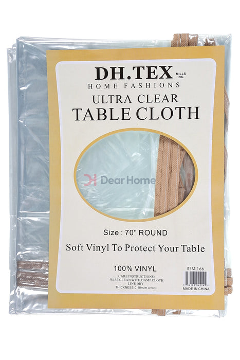 Clear Pvc Table Cloth Round 180Cm Camel Houseware