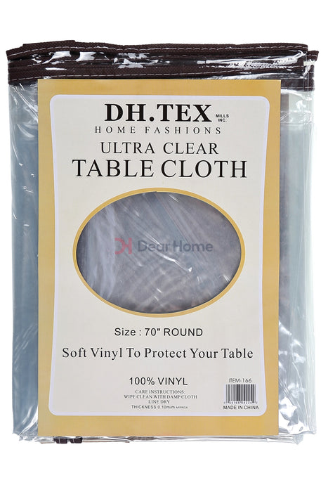 Clear Pvc Table Cloth Round 180Cm Brown Houseware