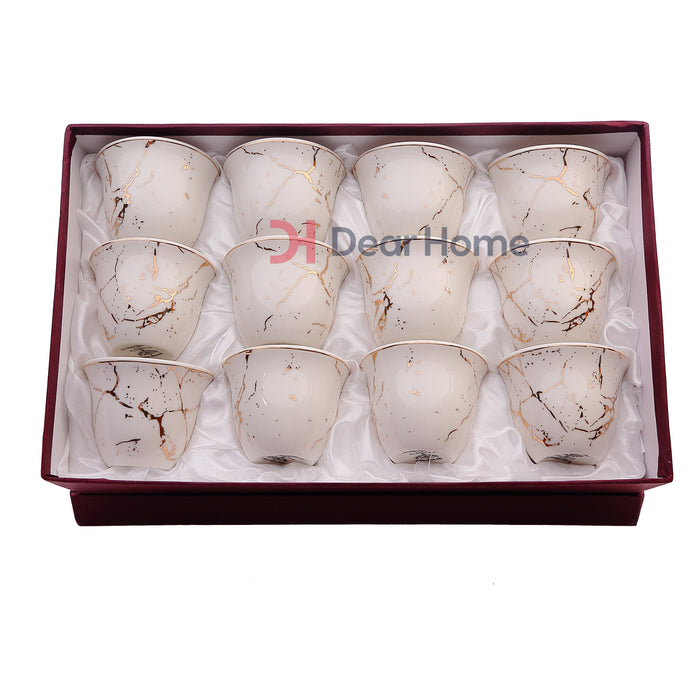 WHITE MARBLE CAWA CUP 12 PCS