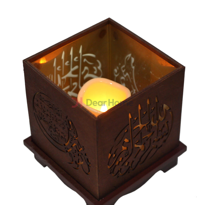 Islamic Wood Large Led Candles Home Decor