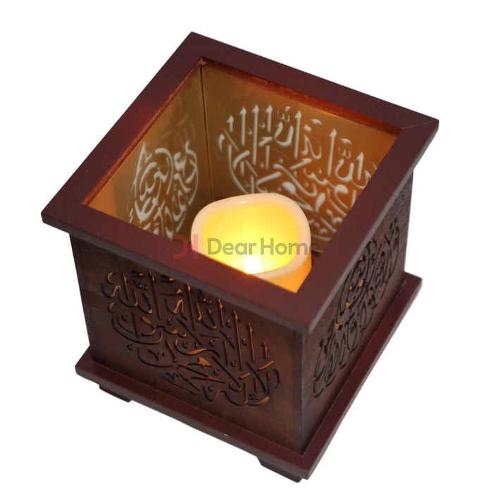 Islamic Wood Large Led Candles Home Decor