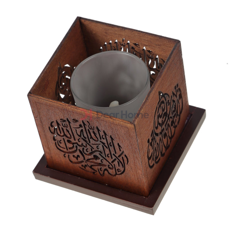 Islamic Wood Small Led Candles Home Decor