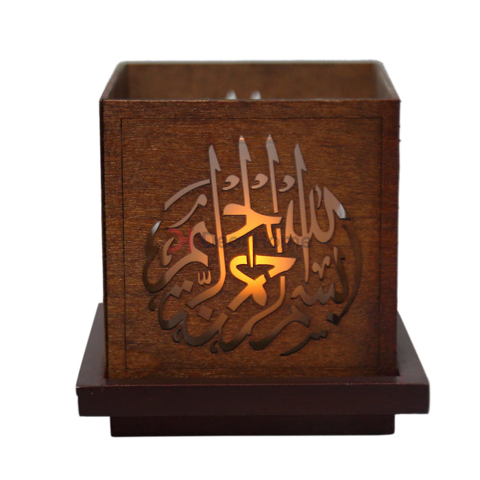 Islamic Wood Small Led Candles Home Decor