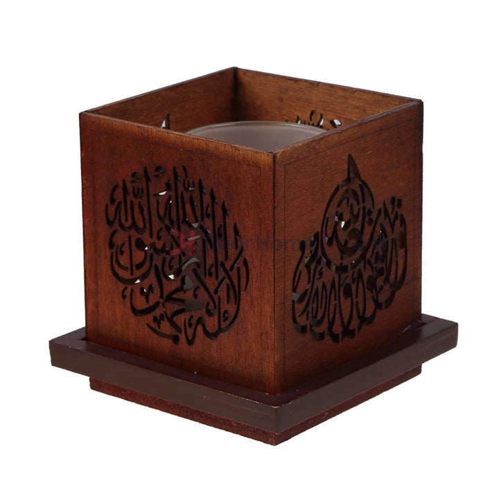 Islamic Wood Small Led Candles 2 Home Decor