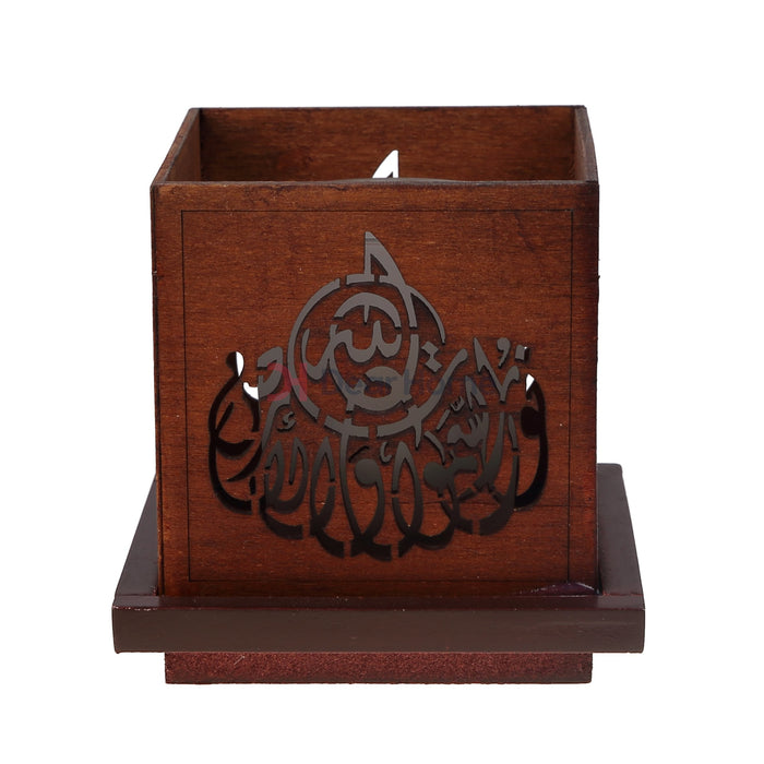 Islamic Wood Small Led Candles Home Decor