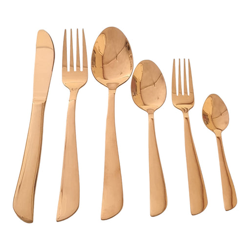 36PCS STAINLESS STEEL ROSE GOLD CUTLERY